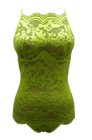 Escante HI Neck Lace Underwire Cup Teddy Lemon Lime