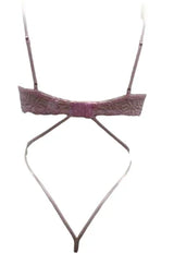 Escante Mix & Match Lace Open Back Teddy with Underwire Cups Pink