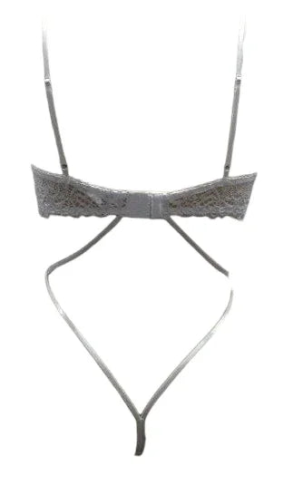 Escante Mix & Match Lace Open Back Teddy with Underwire Cups White