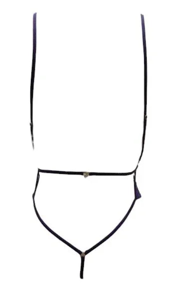 Escante Scallop Edge Plunging Cut Out Front Underwire Cup Teddy Plum