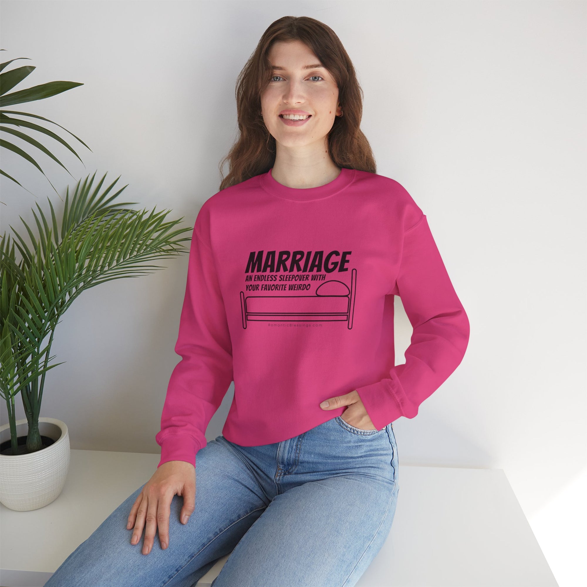 Funny Marriage Message on Crewneck Sweatshirt