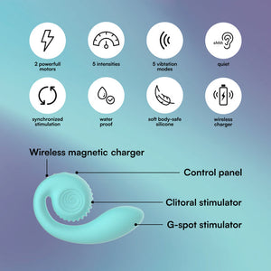 Snail Vibe Gizi Dual Motor Clitoral and G Spot Vibrator with Slide'n'Roll Technique