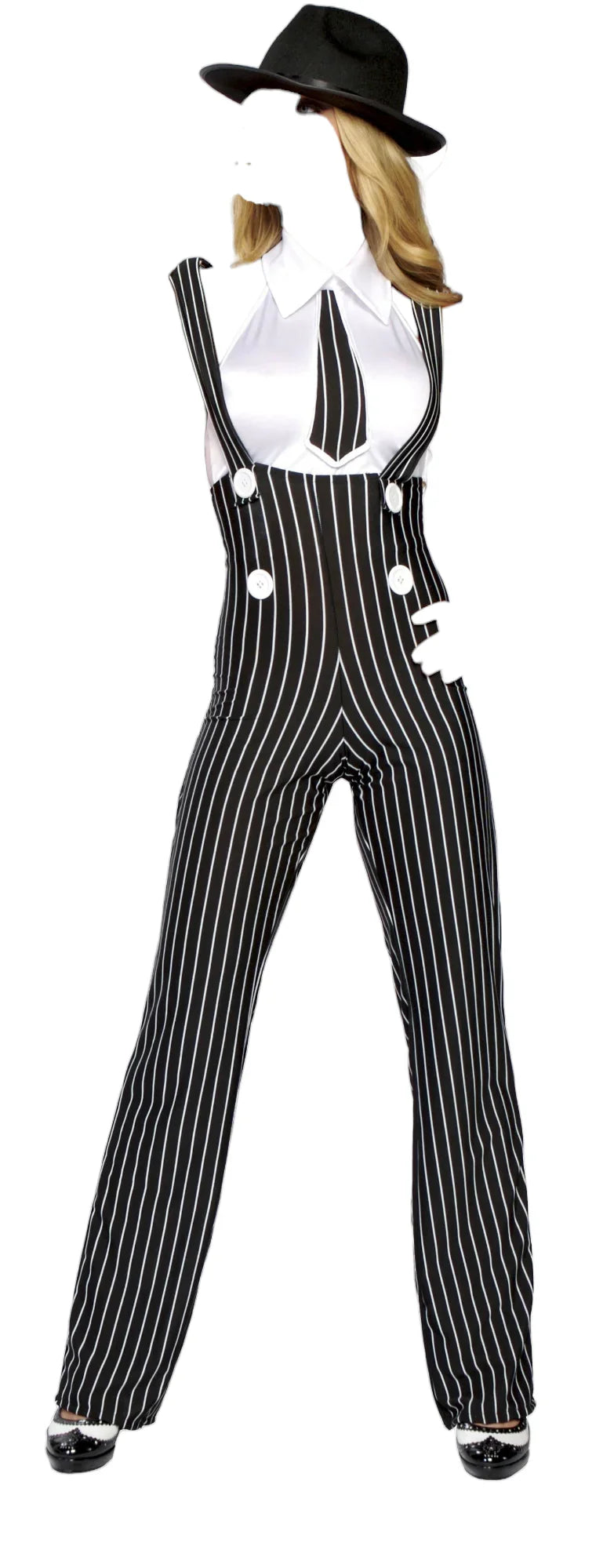 Roma Costume 2 PC Gangsta Mama Top & Pants Black/White
