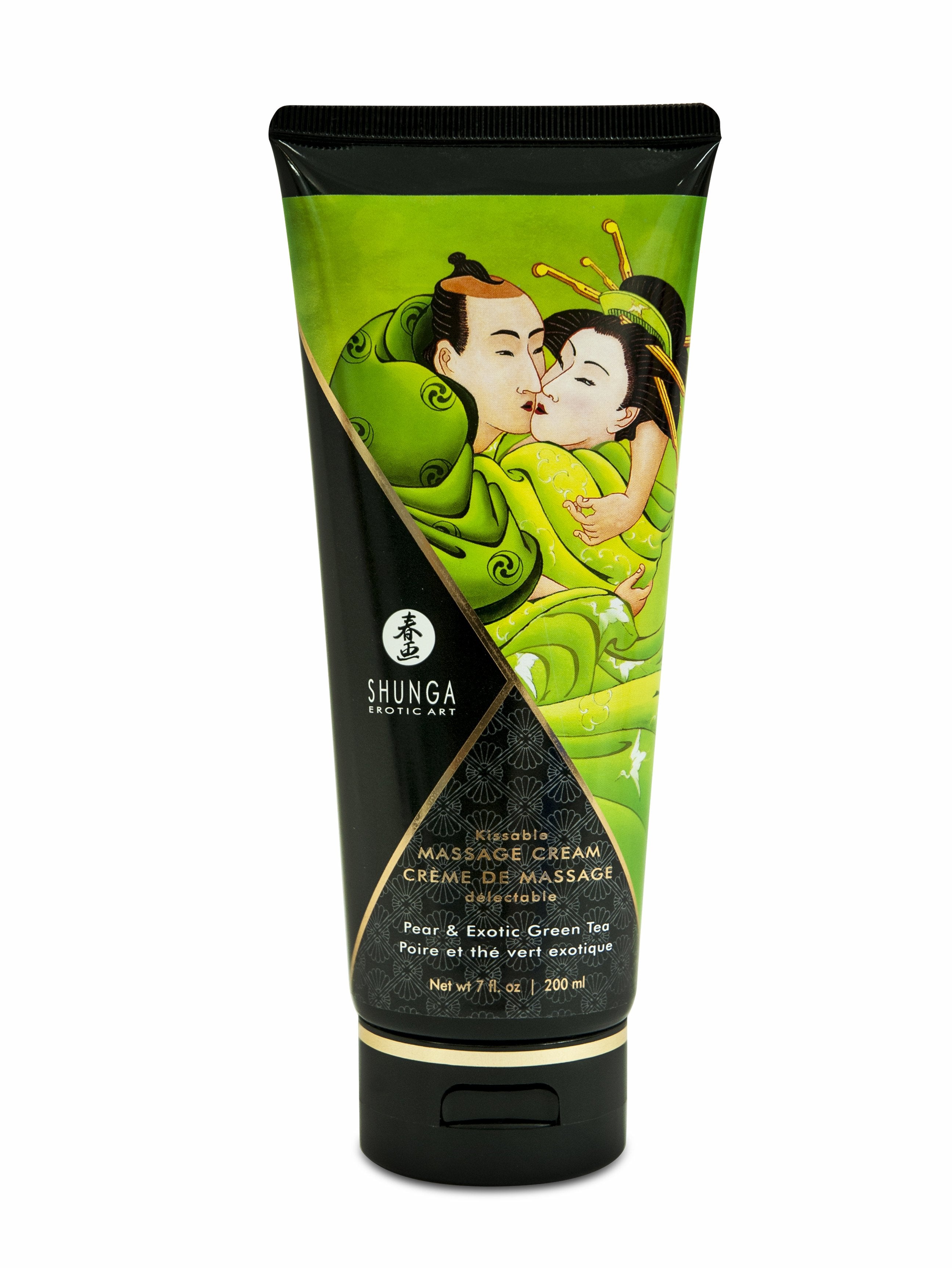 Shunga Erotic Art Kissable Massage Cream Pear and Green Tea 7 Oz - Romantic  Blessings