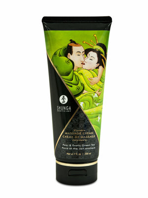 Shunga Erotic Art Kissable Massage Cream Pear and Green Tea 7 Oz