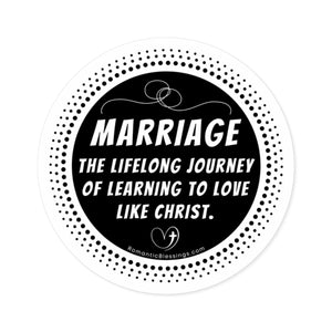 Christian Marriage Quote Round Stickers