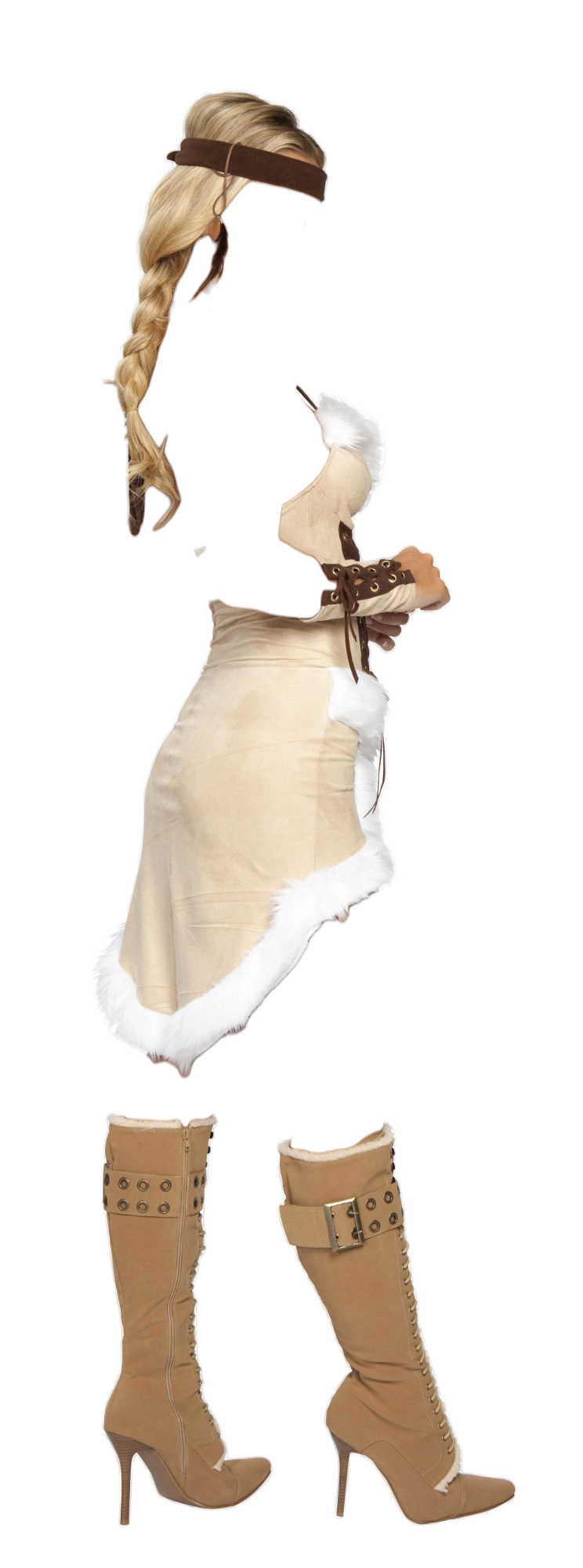 Roma Costume 3 PC Indian Maiden Costume White