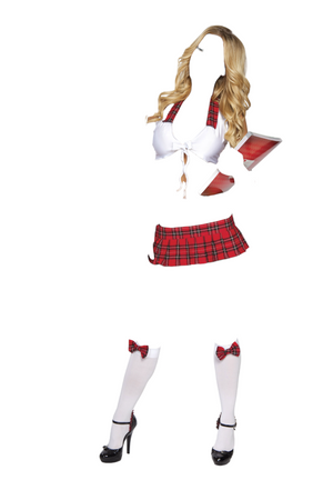 Roma Costume 2 PC Study Date School Girl Red Plaid