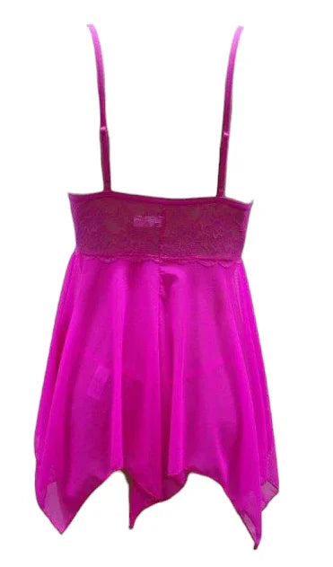 Escante Handkerchief Cut Babydoll with G-String Pink