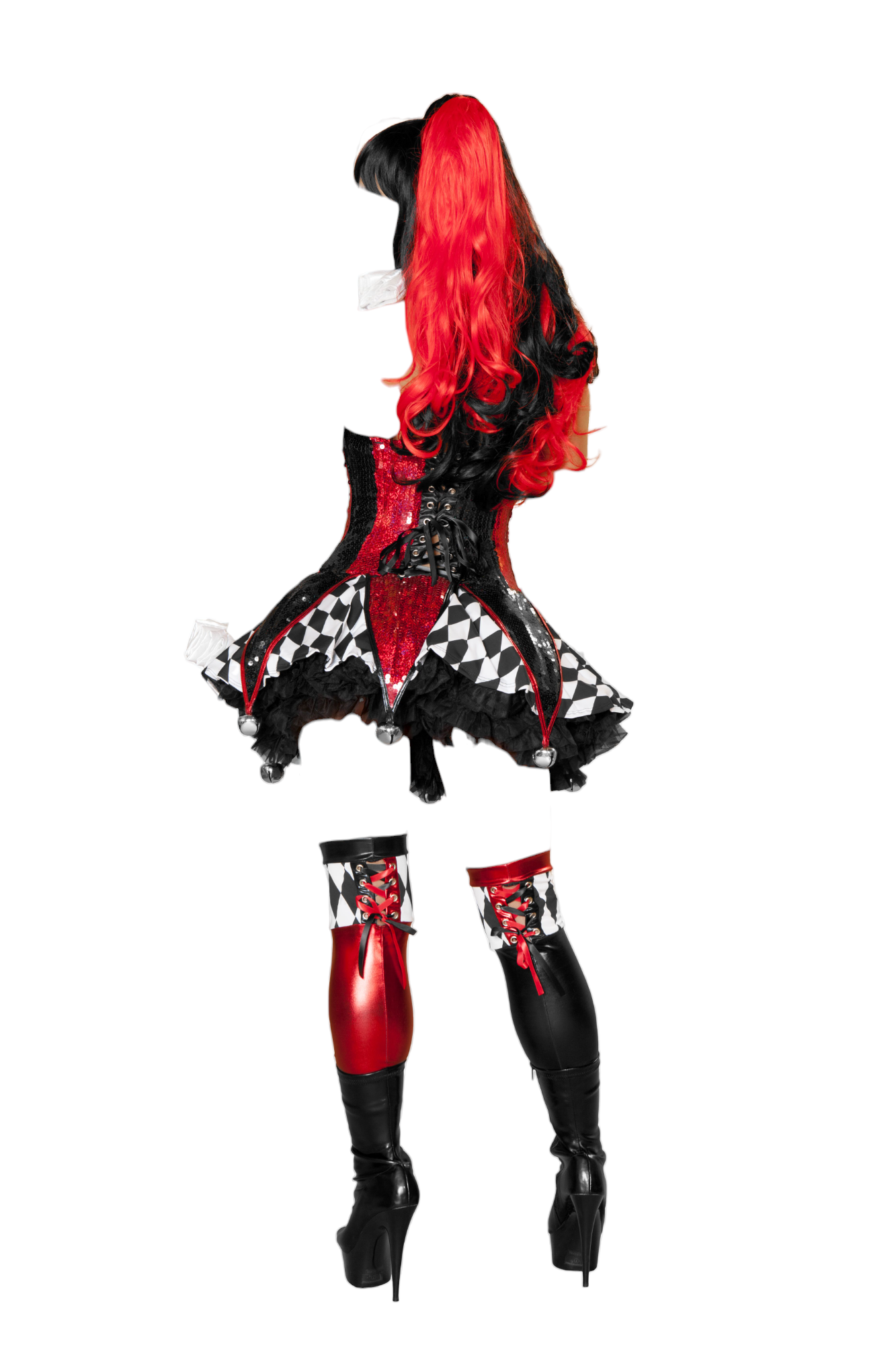 Roma Costume 3 PC Court Jester Cutie Black/Red/White