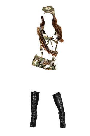 Roma Costume 6 PC Seductive Soldier Camouflage