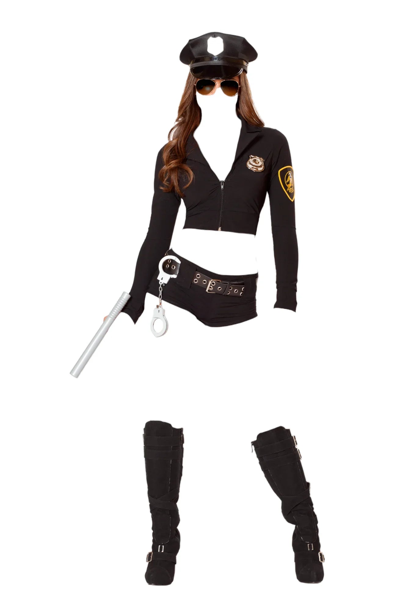 Roma Costume 7 PC Officer Hottie Costume Black