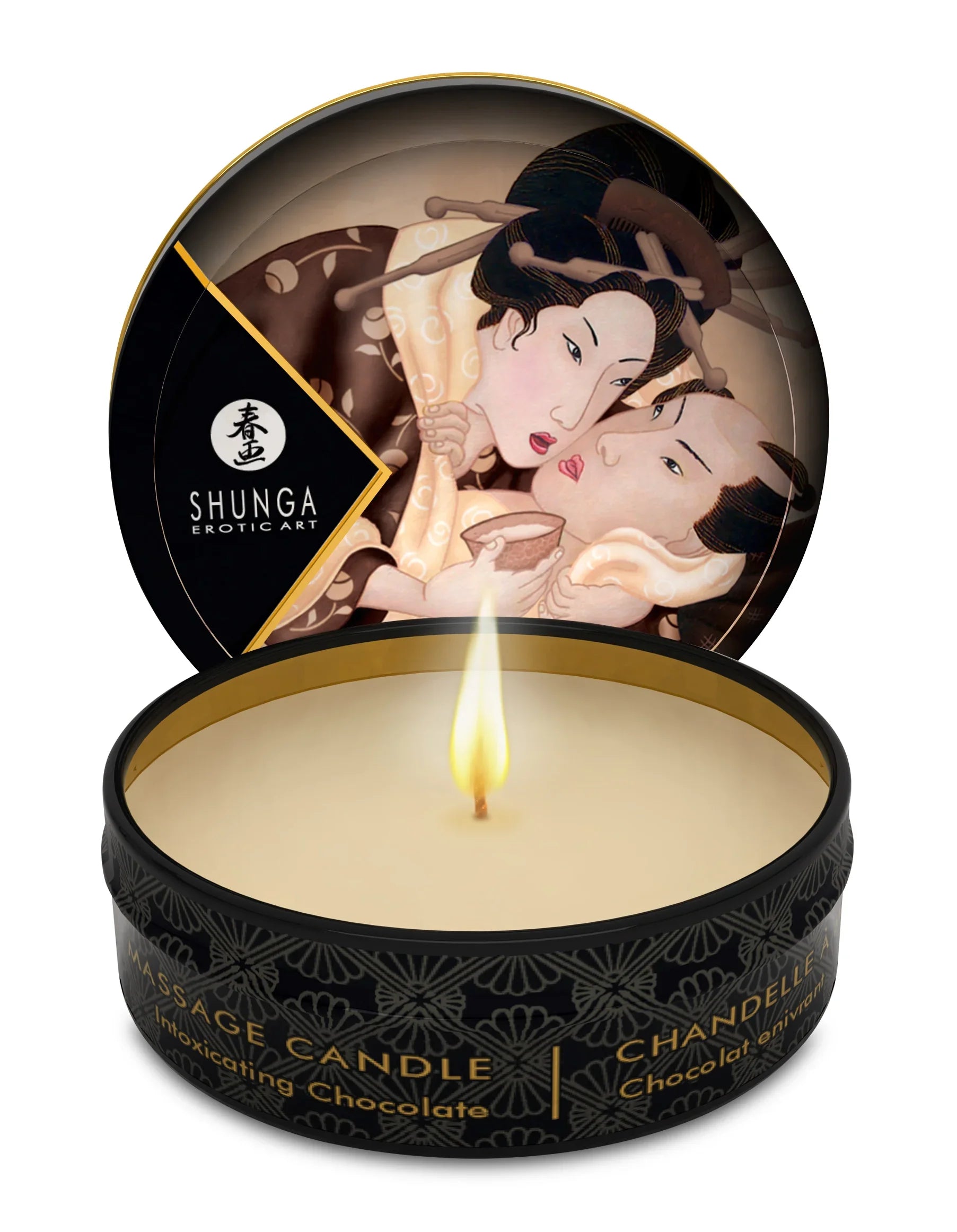Shunga Mini Massage Candle Excitation Intoxicating Chocolate 1 Oz
