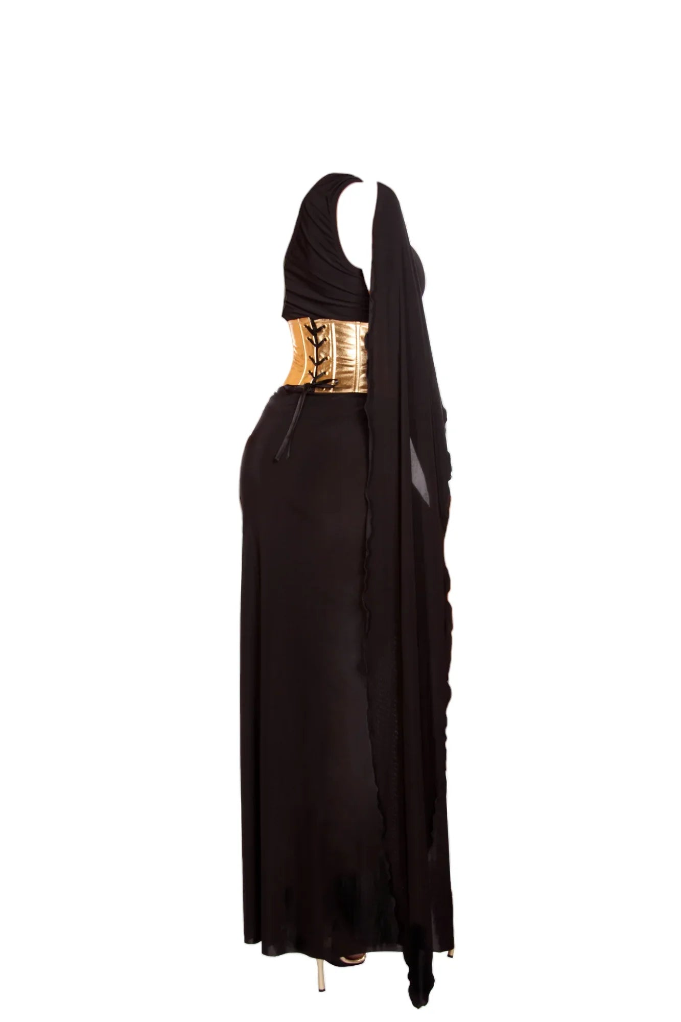 Roma Costume 3 PC Gorgeous Goddess Black/Gold