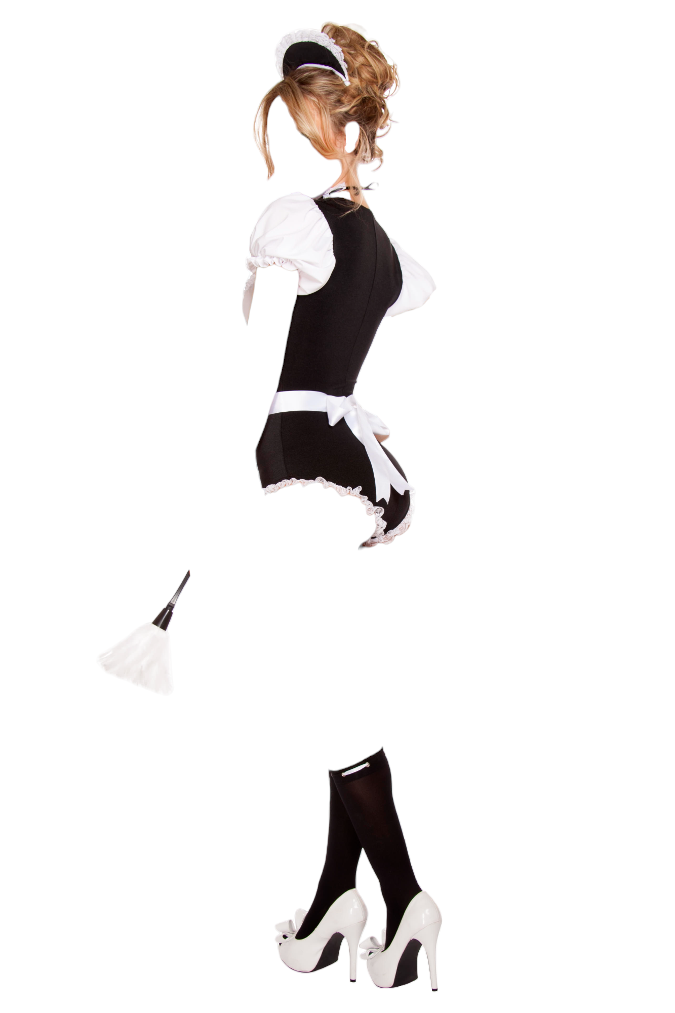 Roma Costume 4 PC Foxy Cleaning Maiden Black/White