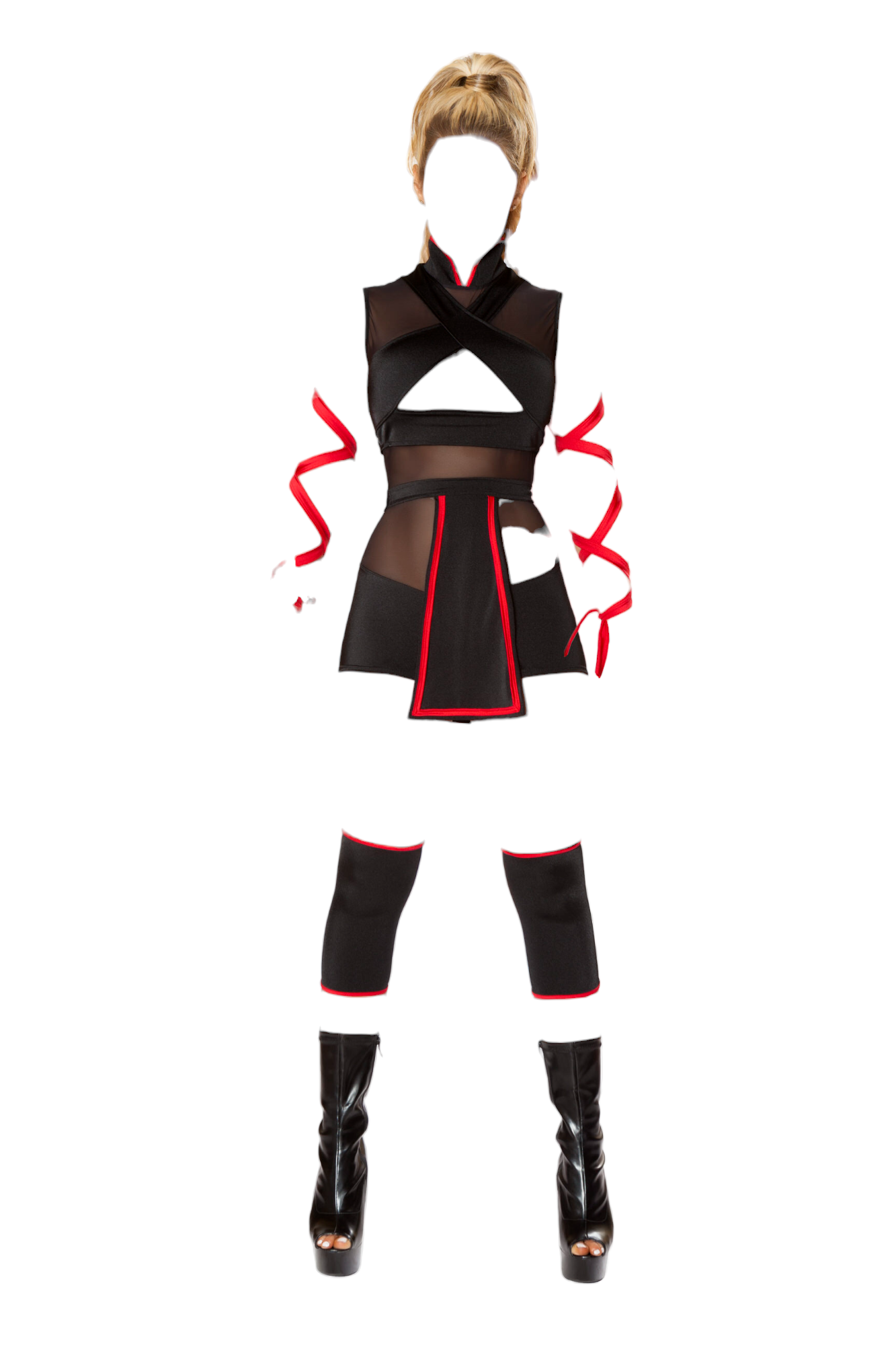 Roma Costume 3 PC Ninja Striker Black/Red