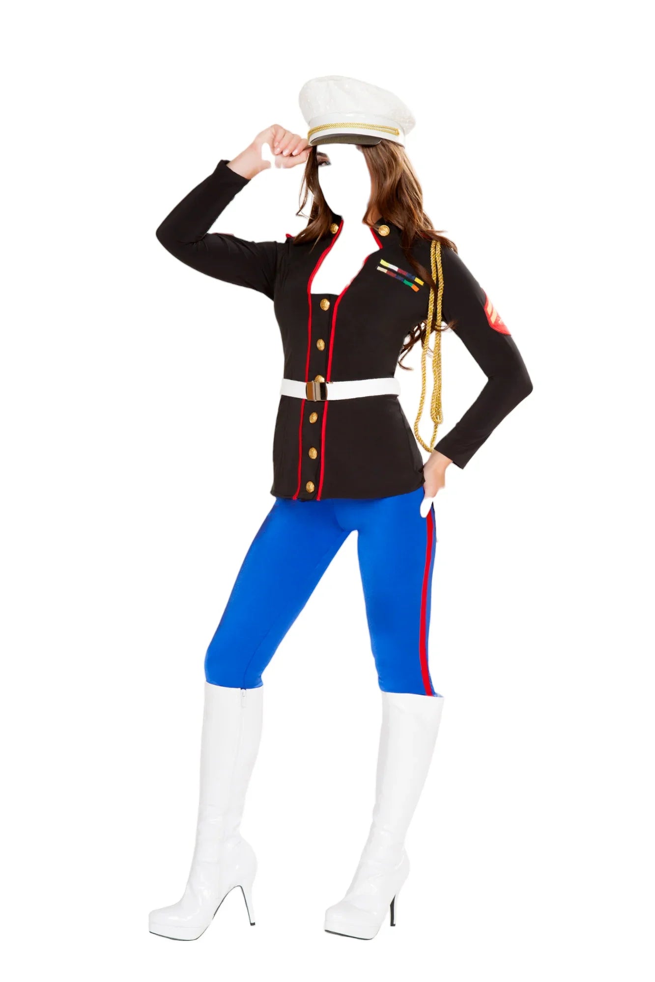 Roma Costume 3 PC Sexy Marine Corporal Black/Blue/Red
