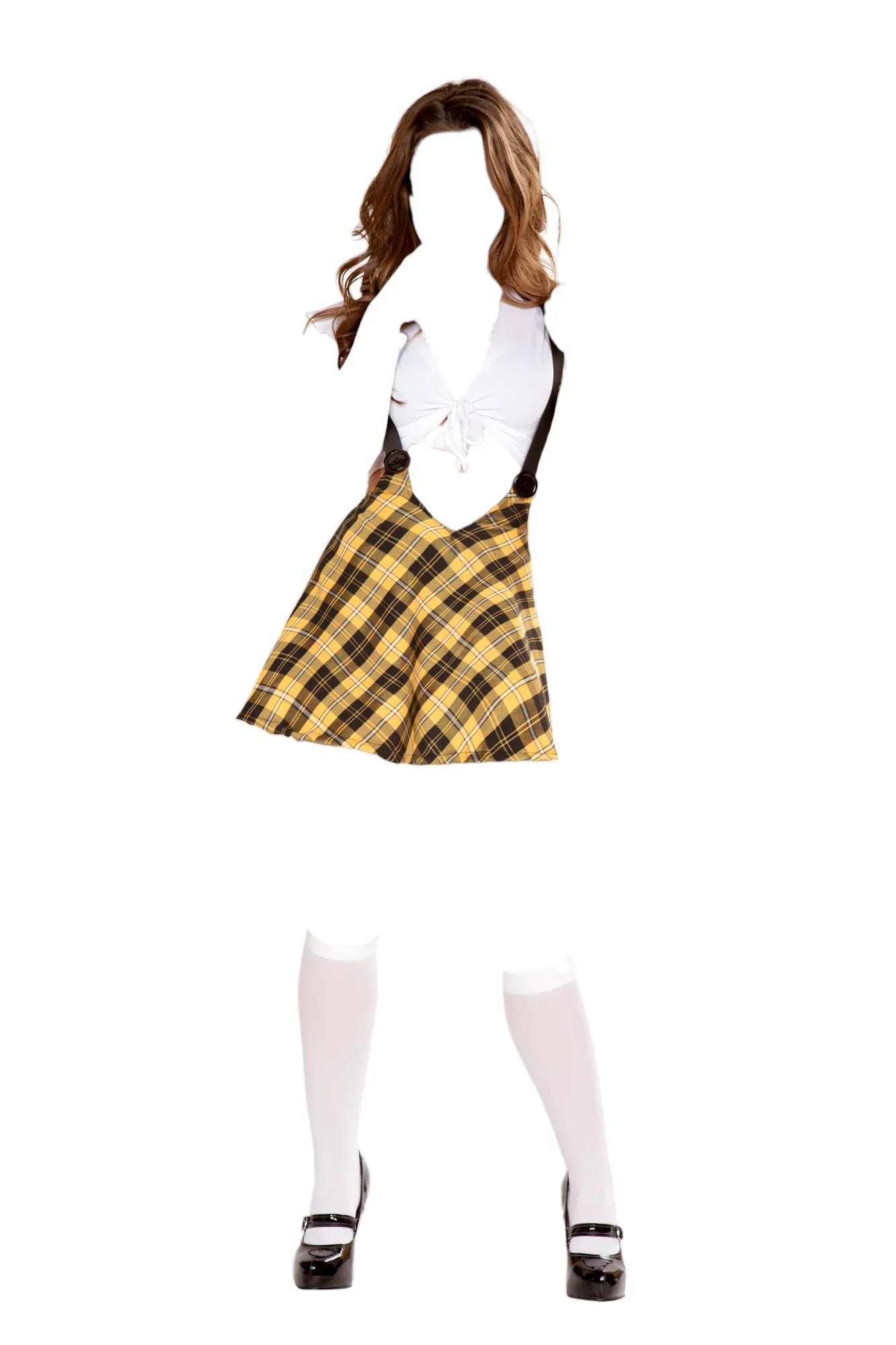 Roma Costume 2 PC Tempting School Girl Yellow/Black/White