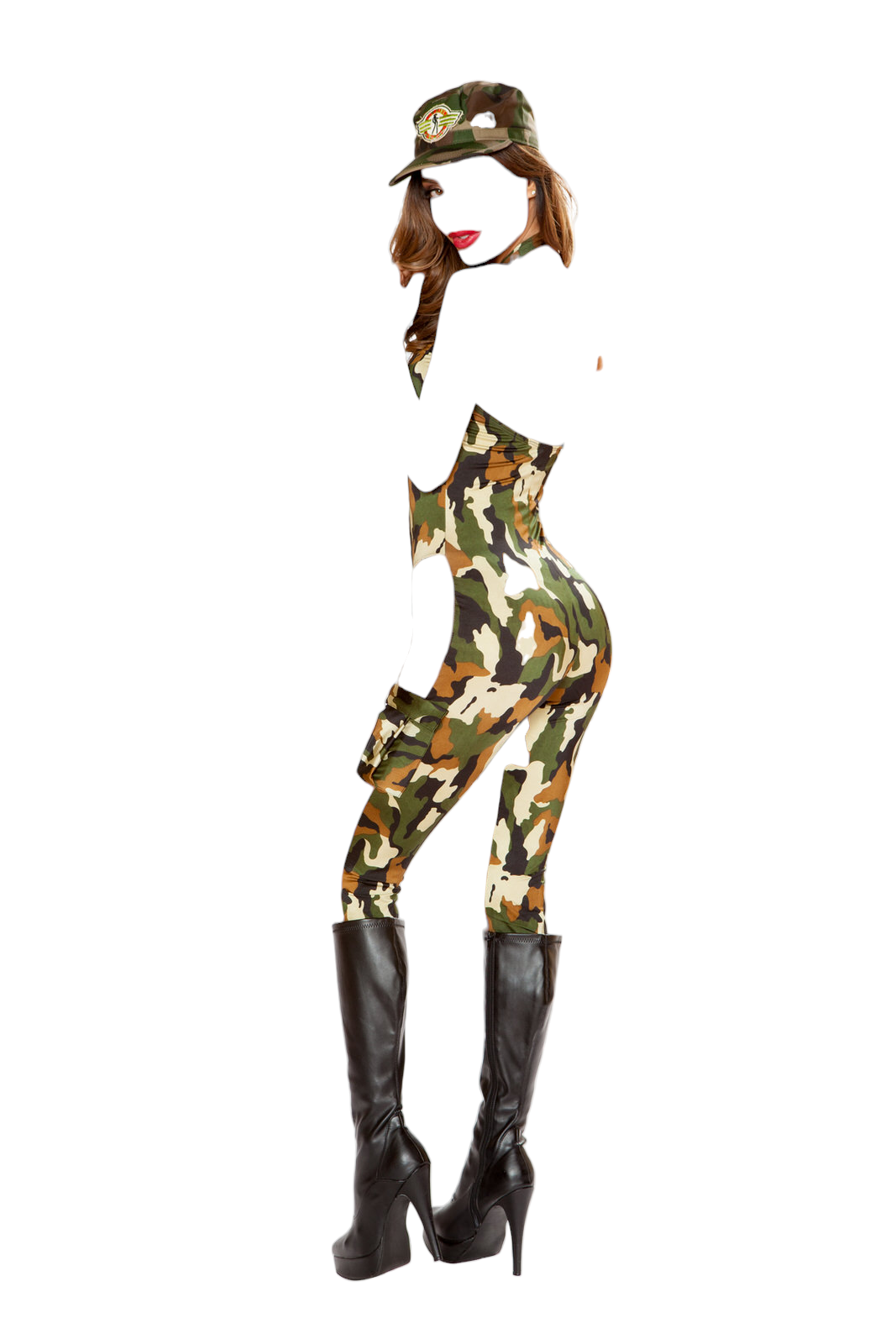 Roma Costume 1 PC Sassy Army Catsuit Camoflauge