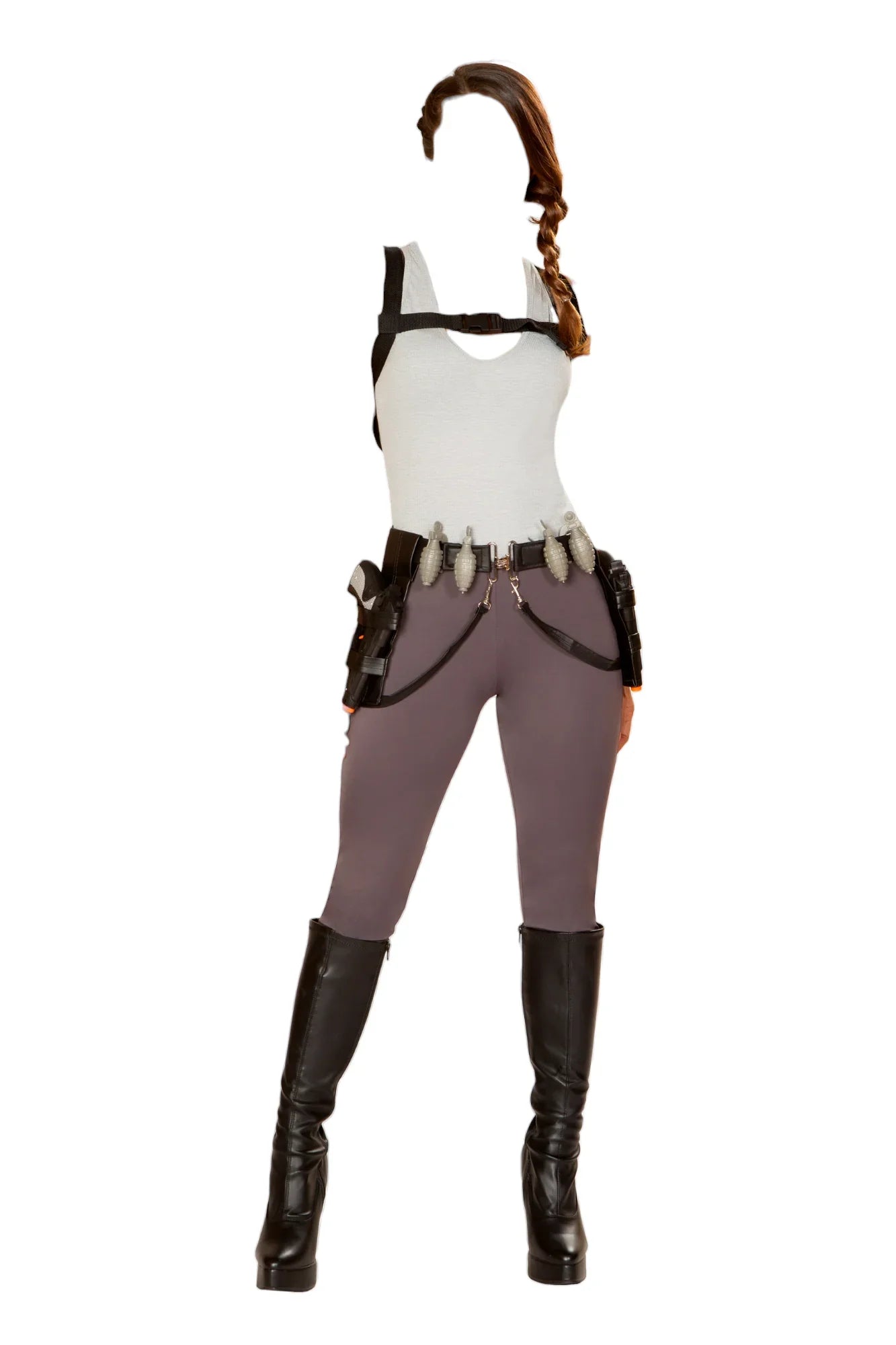 Roma Costume 5 PC Cyber Adventure Tank Top & Pants Grey