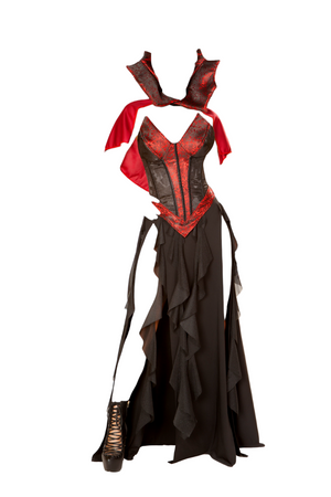 Roma Costume 3 PC Vampire Queen Red/Black