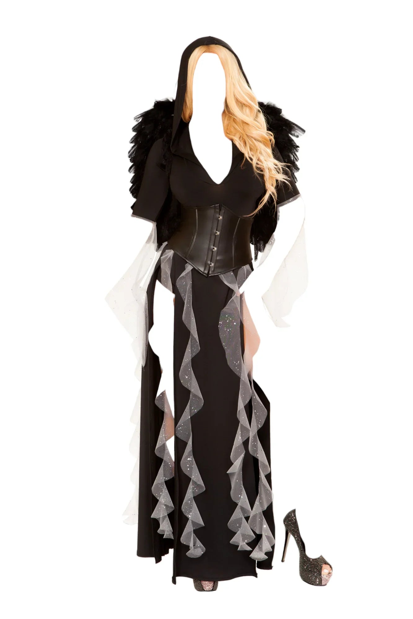 Roma Costume 3 PC Midnight Angel Black/Silver