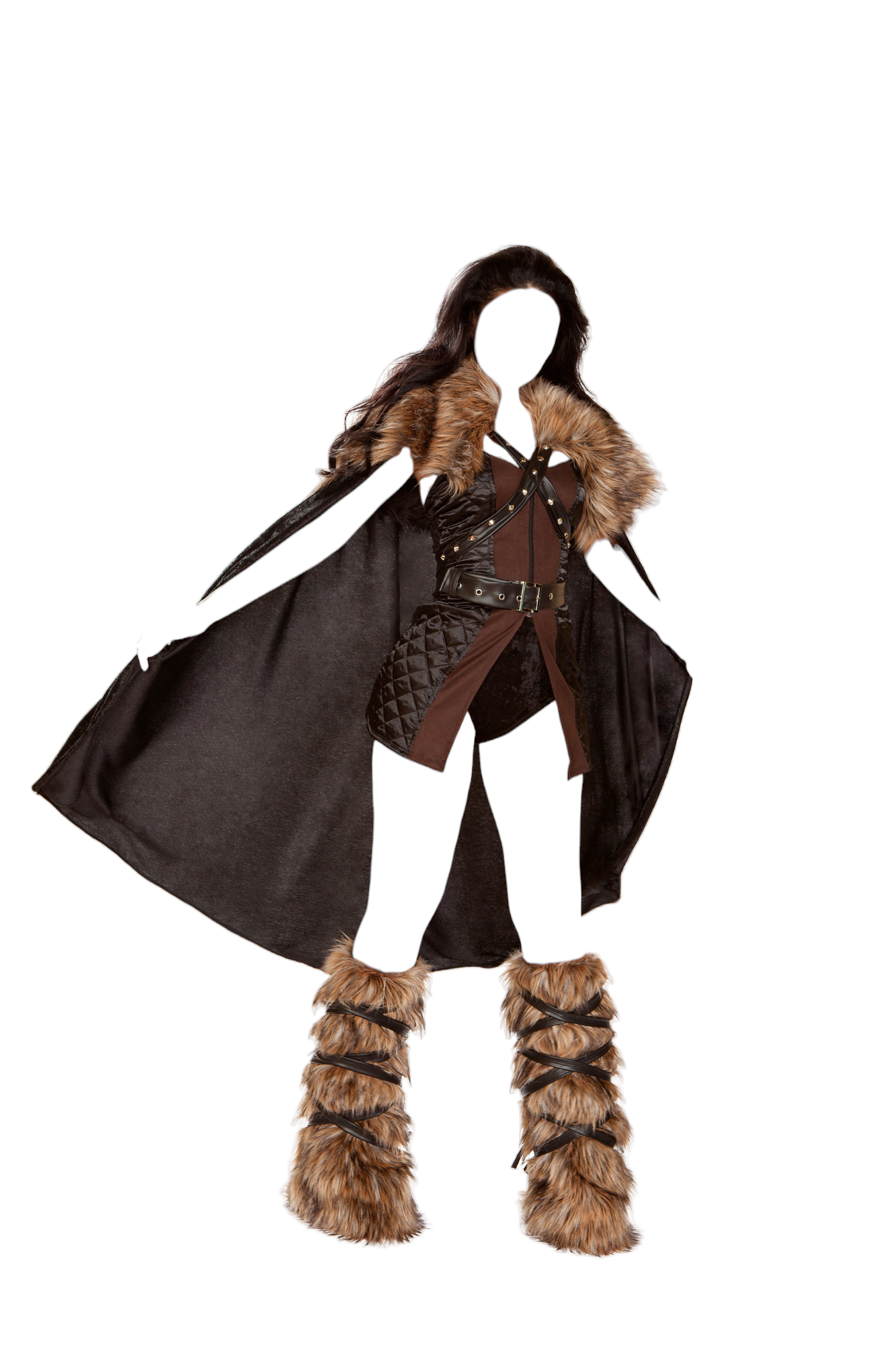 Viking Vixen 5 Piece Costume Set - Brown/combo