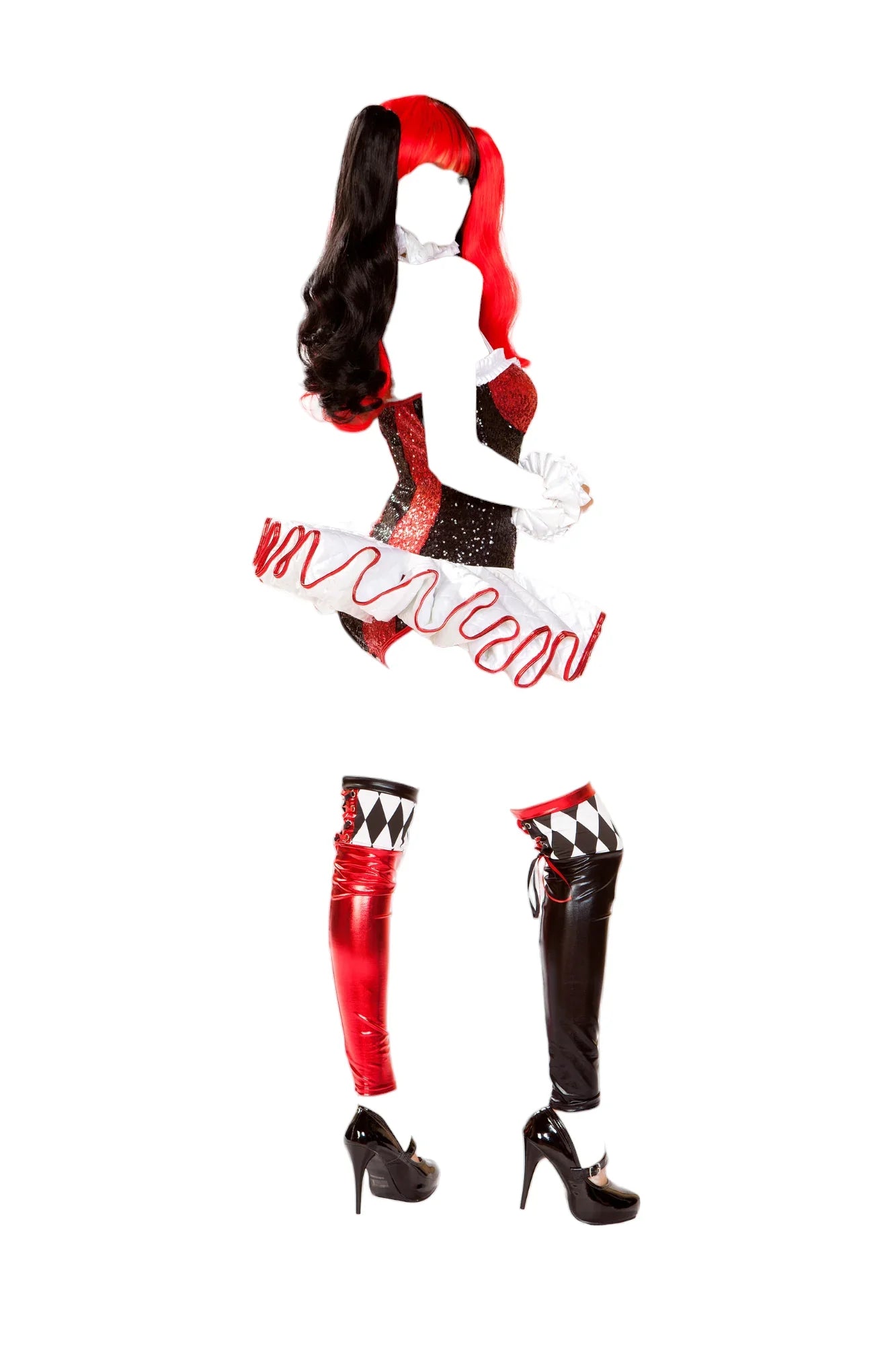 Roma Costume 3 PC Joke Lover Black/Red/White