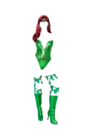 Roma Costume 2 PC Poison Ivy Sequin Romper Green