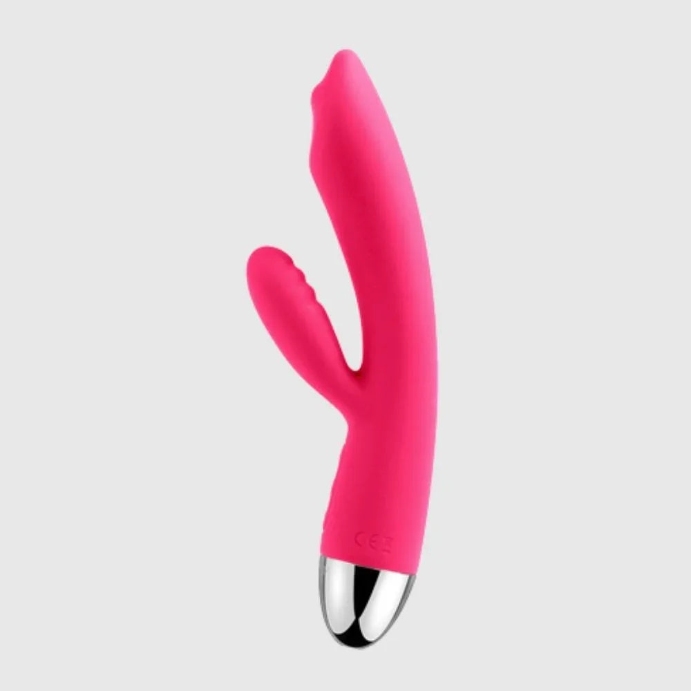 Svakom Trysta Dual Motor Targeted Rolling G-Spot Rabbit Style Vibrator Plum Red/Silver