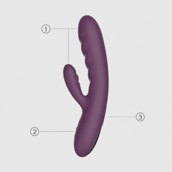 Svakom Avery Silicone Dual Stimulating Thrusting Rabbit Vibrator Violet