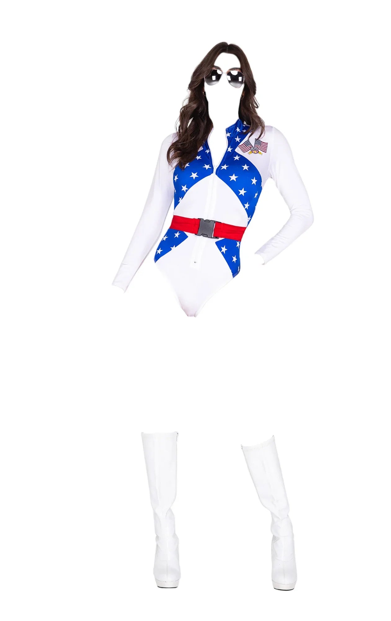 Roma Costume 1 PC Bike Racer Romper White/Blue/Red