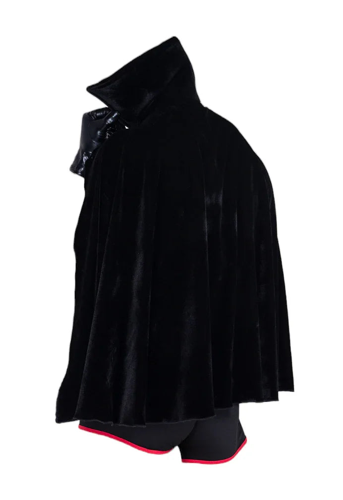 Roma Costume 3 PC Men's Seduction Costume Vest with Cape & Shorts Black/Red
