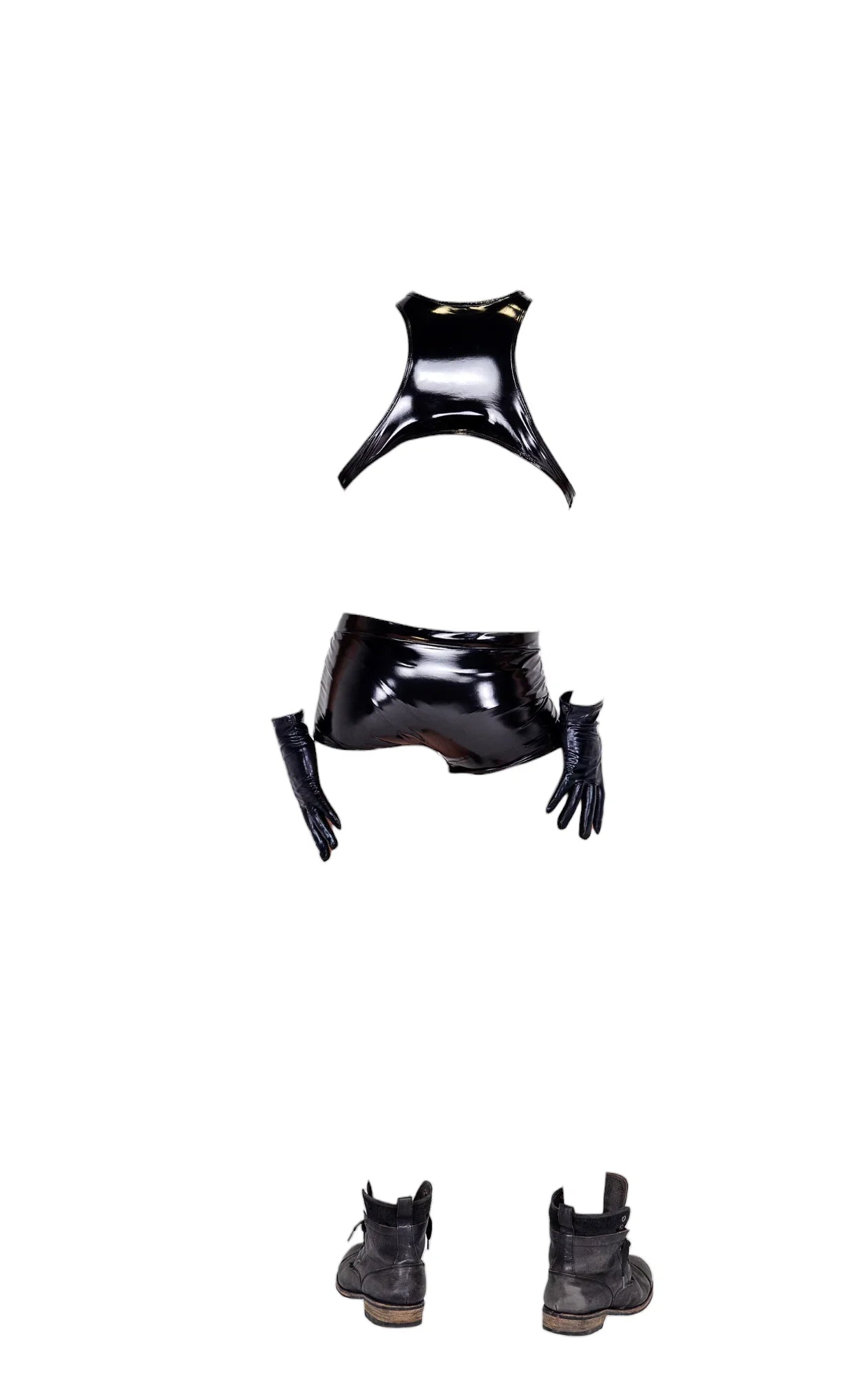 Roma Costume 1 PC Men's Angel in Black Wetlook Costume