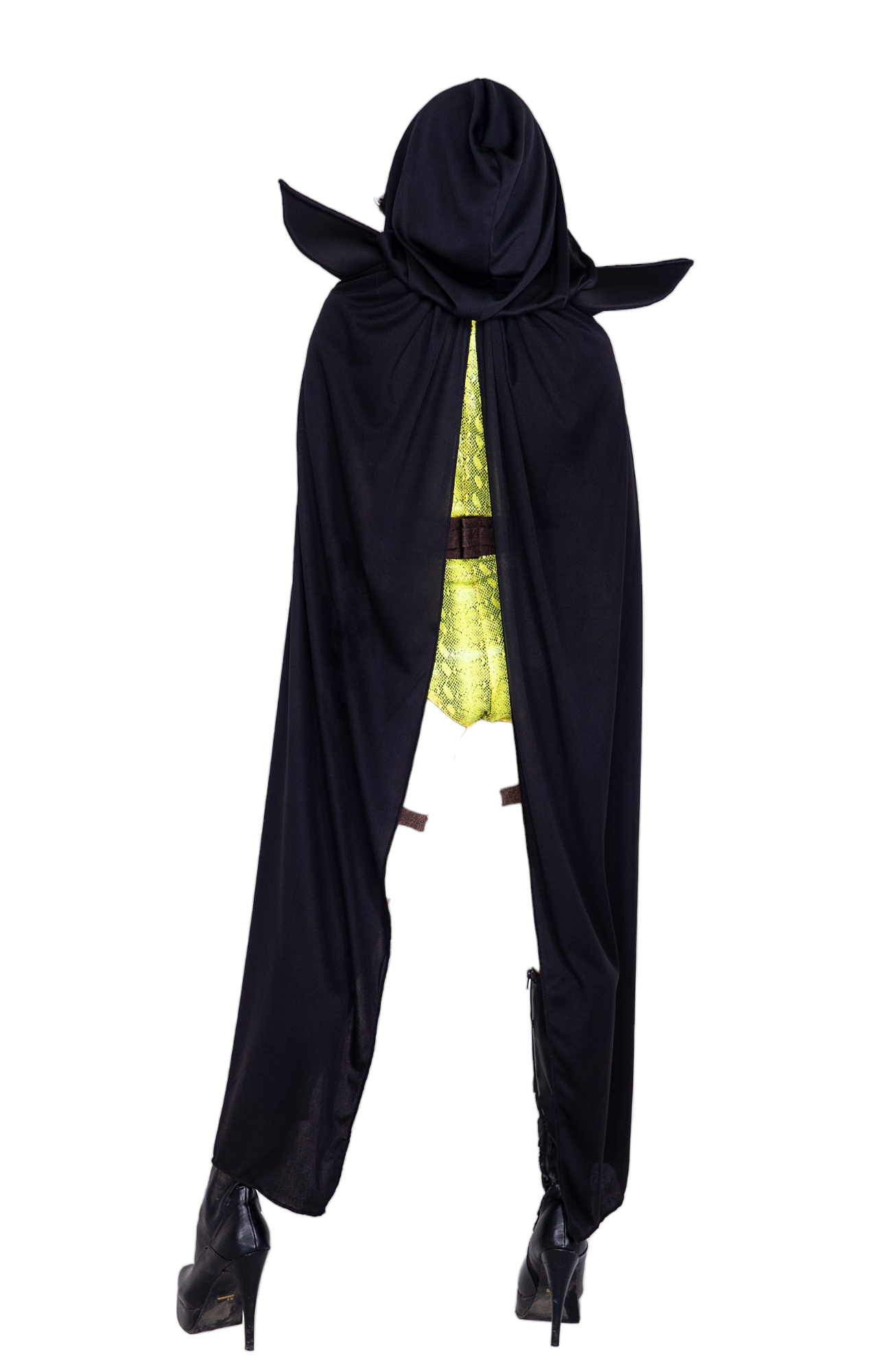 Roma Costume 4 PC Desert Combat Ninja Romper & Hooded Cape Black/Yellow