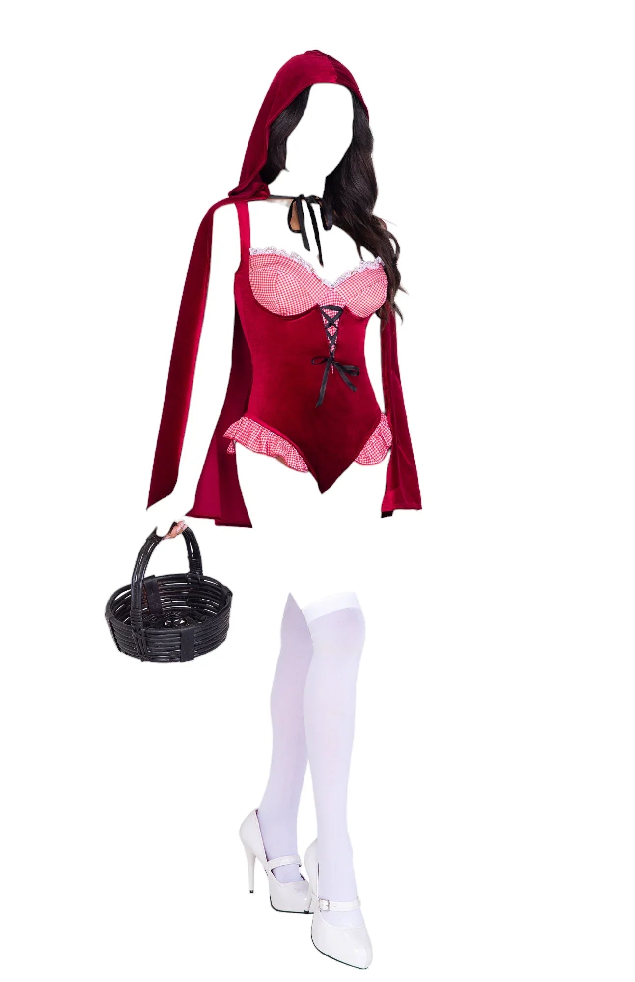 Roma Costume 2 PC Storybook Red Romper with Hooded Cape Red