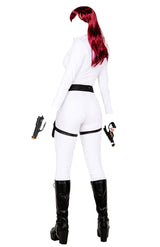 Roma Costume 2 PC Black Ops Spy Bodysuit Black/White
