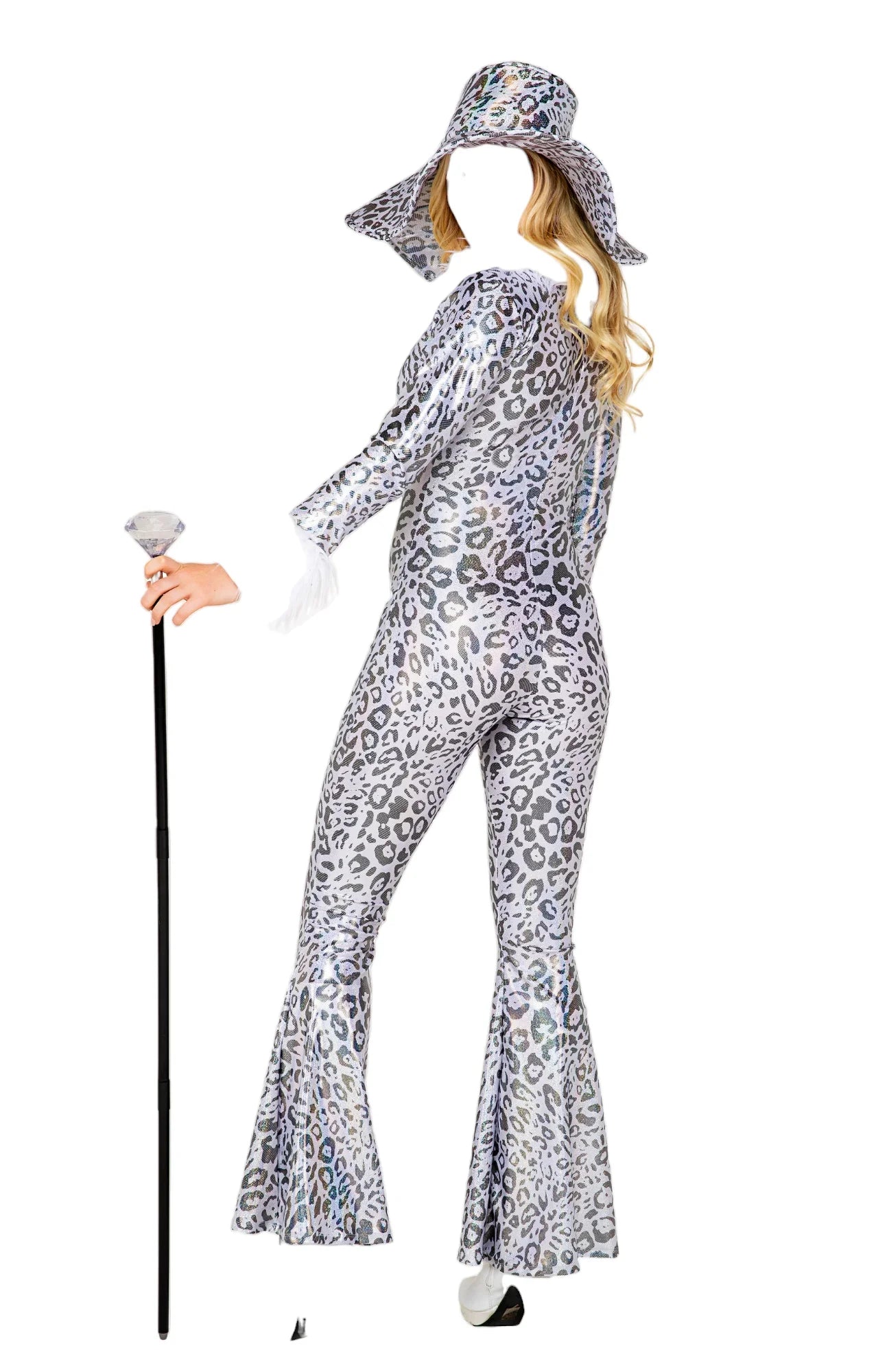 Roma Costume 2 PC Money Trap Diva Bodysuit & Hat White/Black