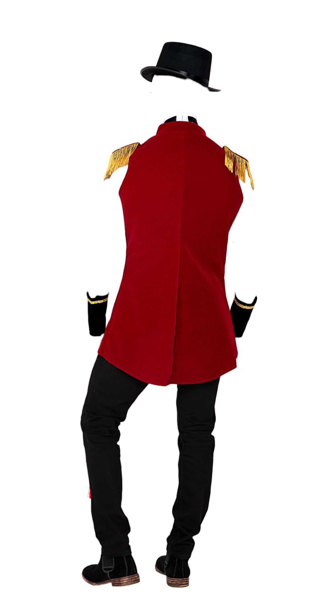 Roma Costume 4 PC Big Top Master Men's Costume with Jacket & Bowtie Black/Red/Gold