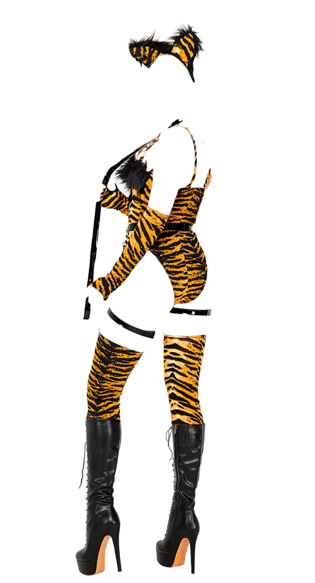 Roma Costume 6 PC Tigress Temptation Bodysuit Black Gold