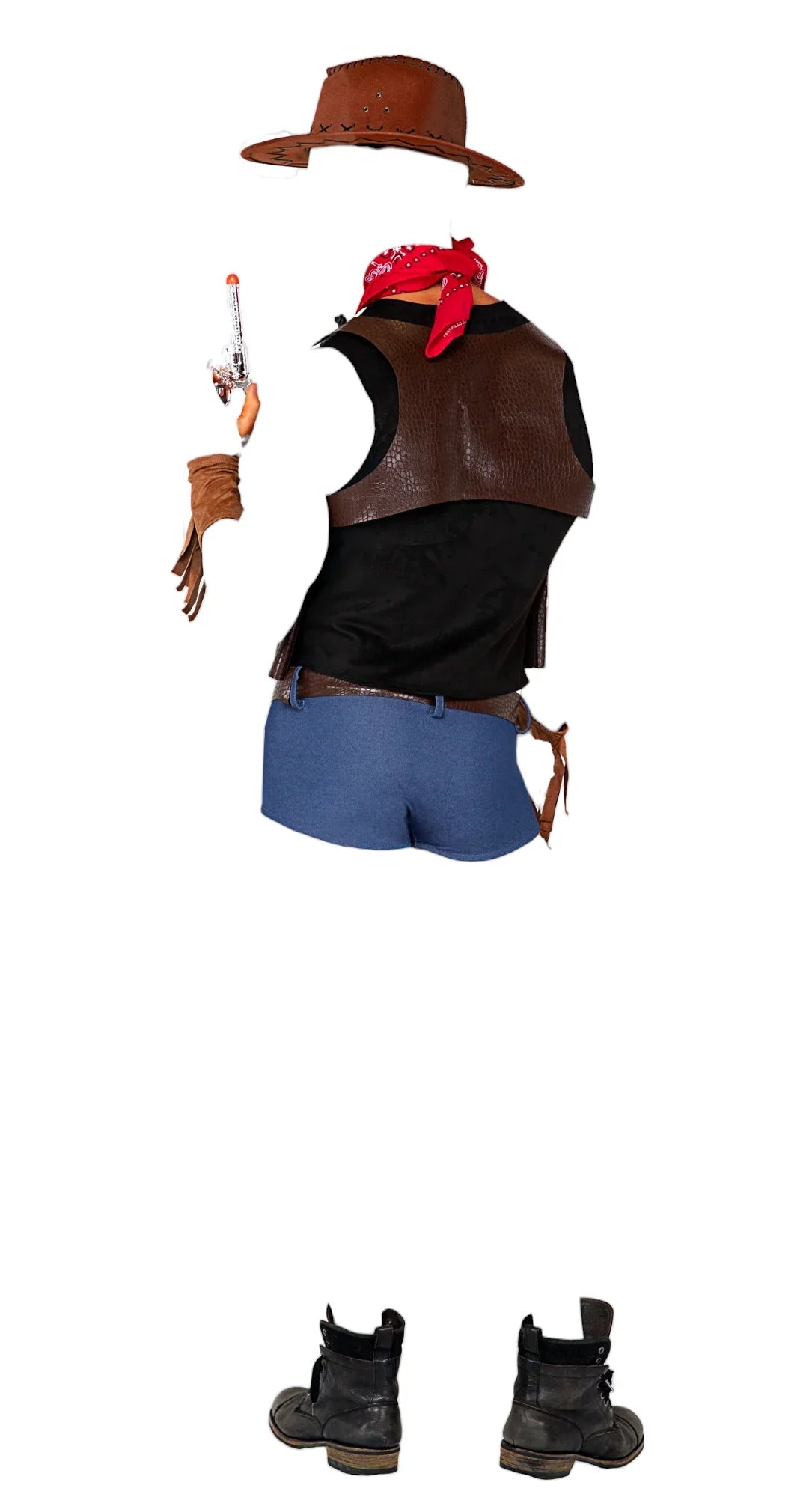 Roma Costume 7 PC Showdown Cowboy Men's Costume Black/Brown