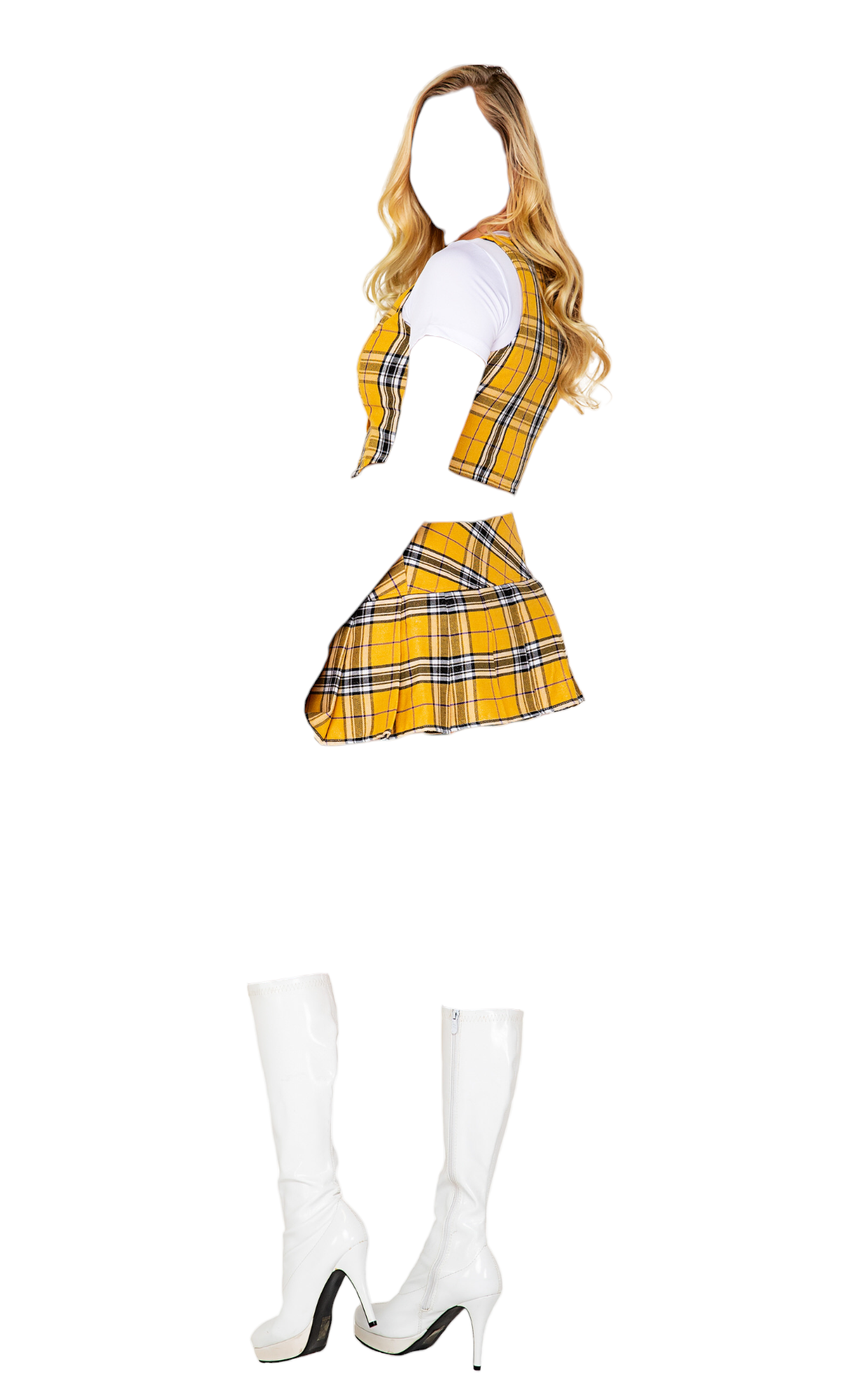 Roma Costume 3 PC Beverly Hills Schoolgirl Top & Skirt Yellow/White