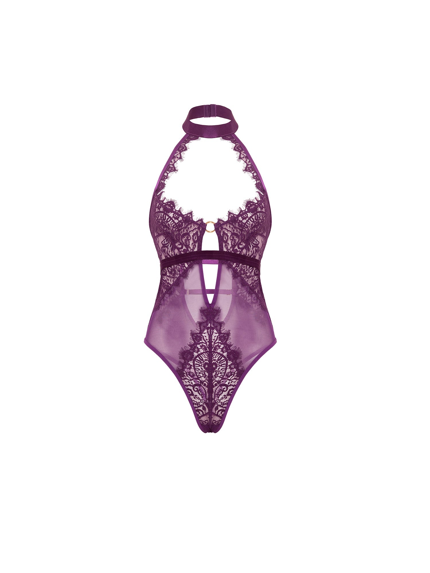 Kennedy Lace and Mesh Teddy Purple