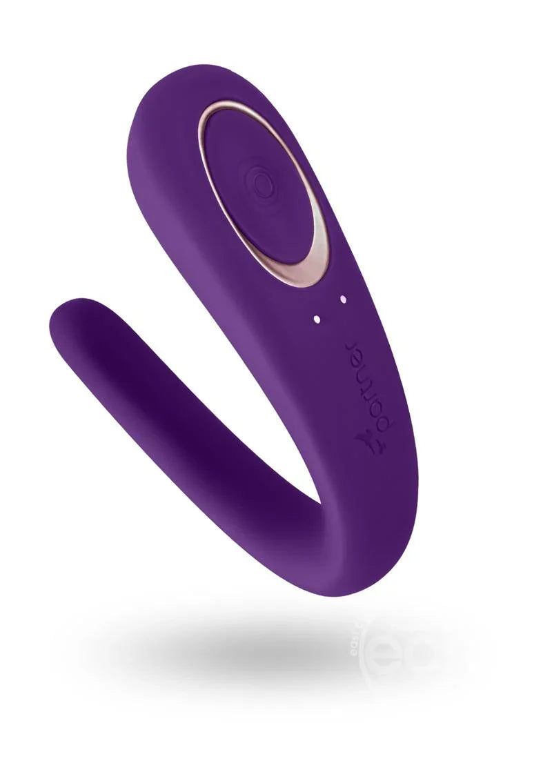 Satisfyer Double Classic Silicone USB Rechargeable Couples Vibrator Purple