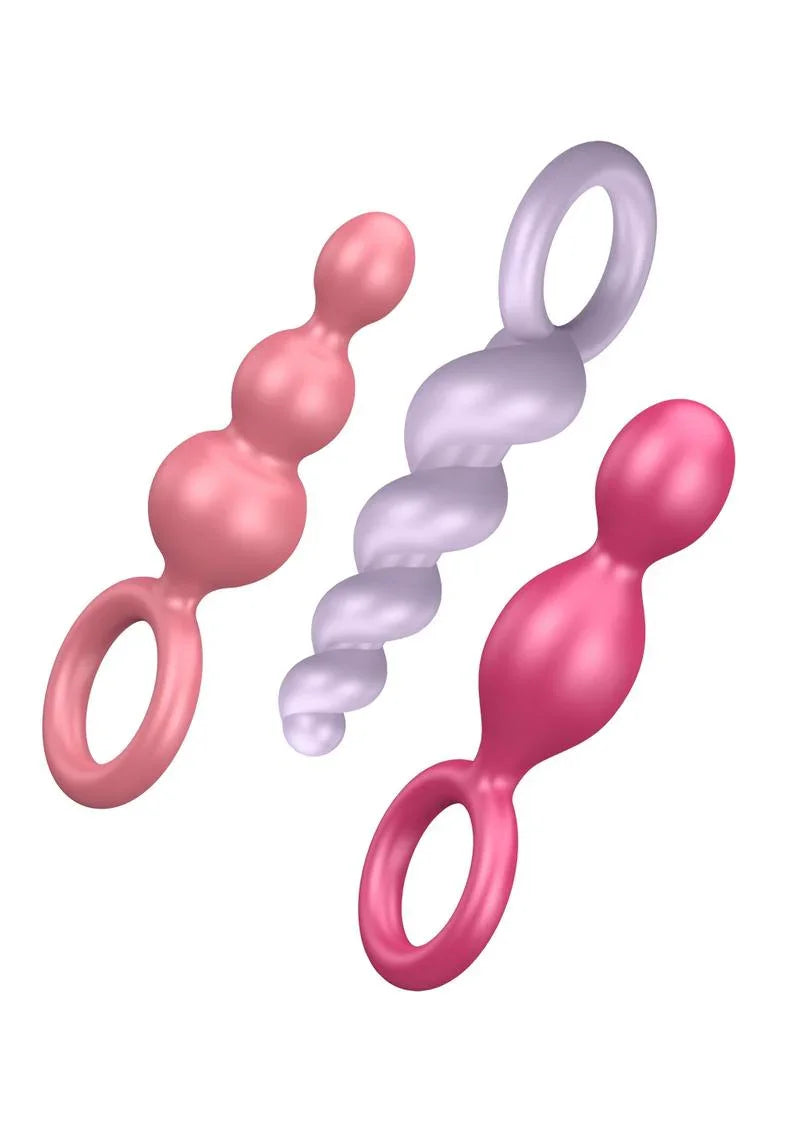 Satisfyer Booty Call Silicone Textured Anal Plugs 3 Each Per Set