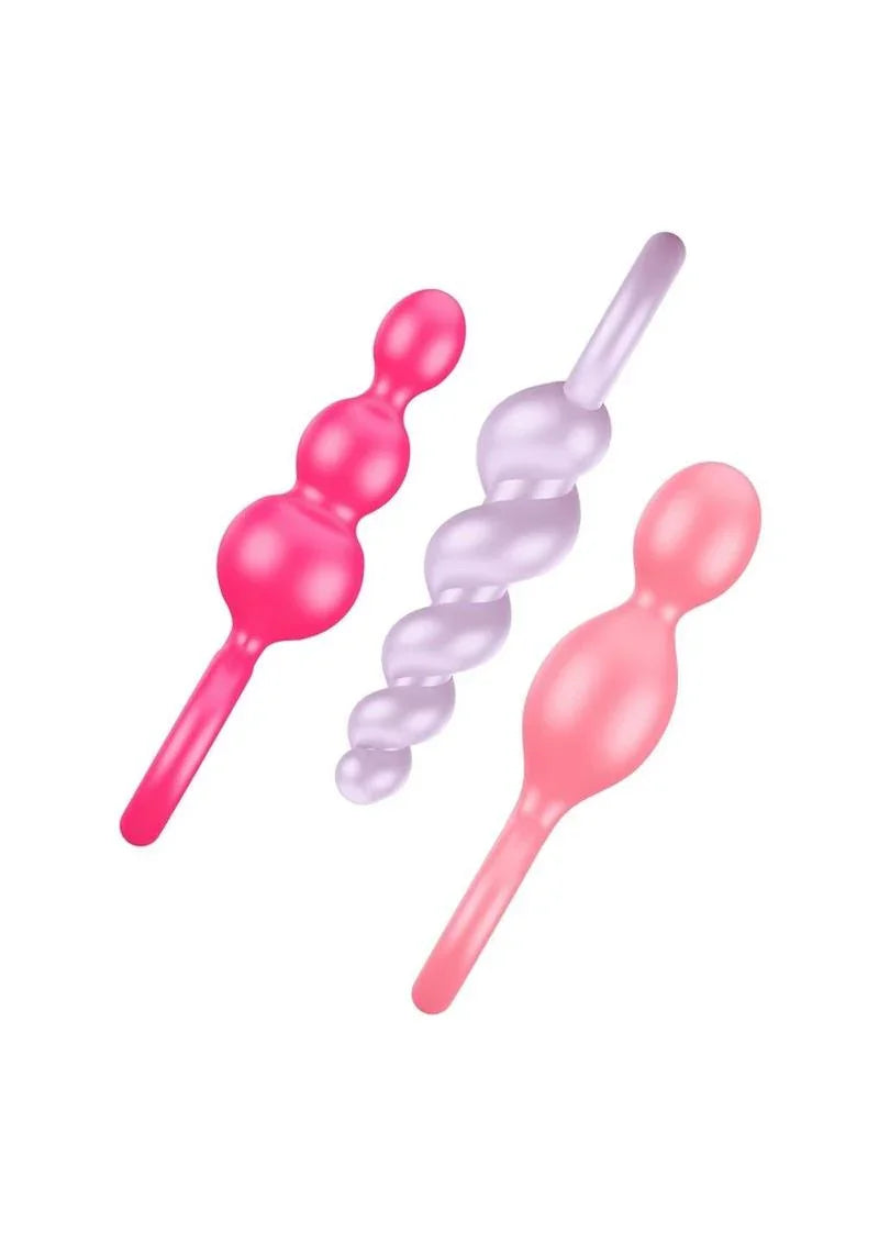 Satisfyer Booty Call Silicone Textured Anal Plugs 3 Each Per Set