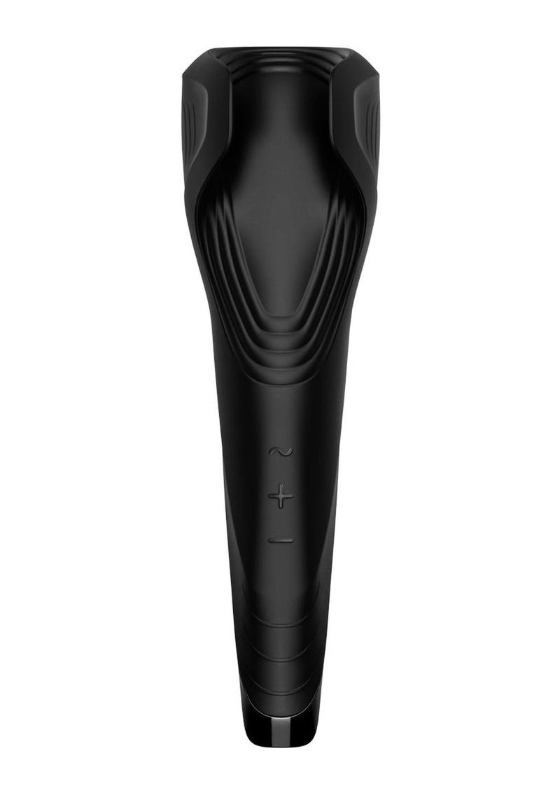 Satisfyer Men Wand Male Stroker USB Rechargeable Multi Function Penis Vibrator Black