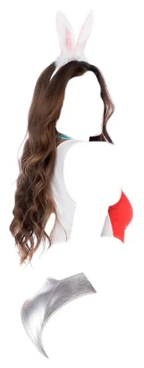 Mapale 4 pc Bunny Poker Girl Costume Red/White