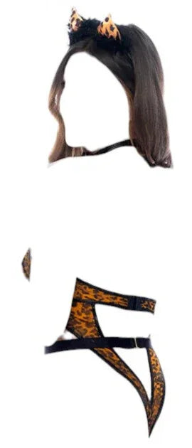 Mapale 3 pc Sexy Tiger Costume Brown - Romantic Blessings Mapale 3 pc Sexy Tiger Costume Brown - Romantic Blessings