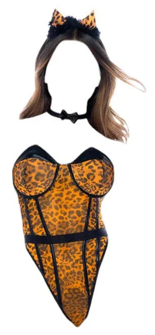 Mapale 3 pc Sexy Tiger Costume Brown - Romantic Blessings Mapale 3 pc Sexy Tiger Costume Brown - Romantic Blessings